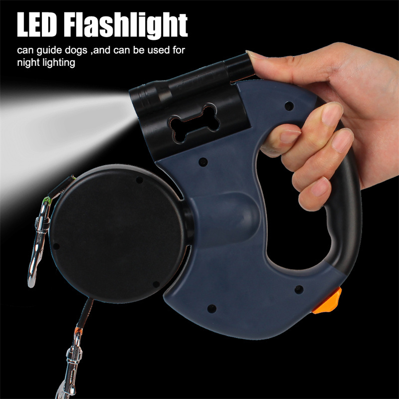 Retractable Dog Leash For Small Dogs Reflective Dual Pet Leash Lead 360 Swivel No Double Dog Walking Leash With Lights Pet Products - Image 3