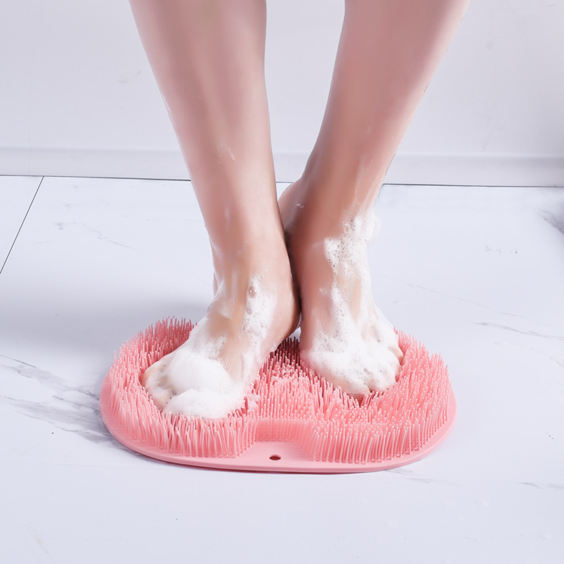 Massage Bath Brush Bathroom Non-slip Bath Mat Back Massage Brush Silicone Suction Cup Foot Rub Pad Body Cleaning Bathing Tool - Image 6