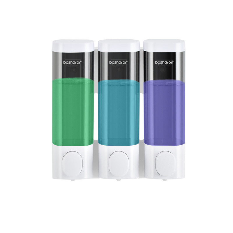 Wall-mounted No Punch Three-head Soap Dispenser Hotel Guesthouse House - Image 9