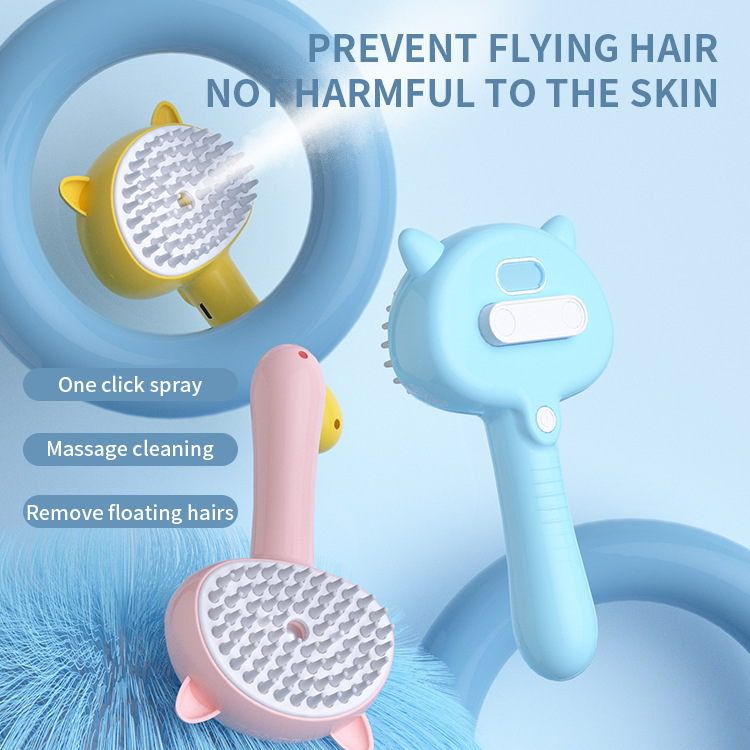 Hair Cleaning Brush With Mist Multifunctional Cat Grooming Brush Rechargeable Self Cleaning Slicker Brush For Pets Dogs & Catsb Pet Products - Image 9